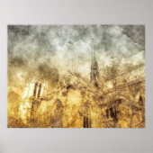 Paris Notre-Dame Cathedral ポスター (正面)