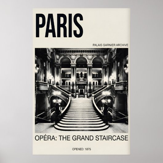 Paris Opera Print - Palais Garnier Grand Staircase ポスター (正面)