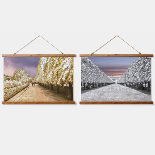 Paris Palais Royal Garden 吊り下げ型タペストリー (ダブル)