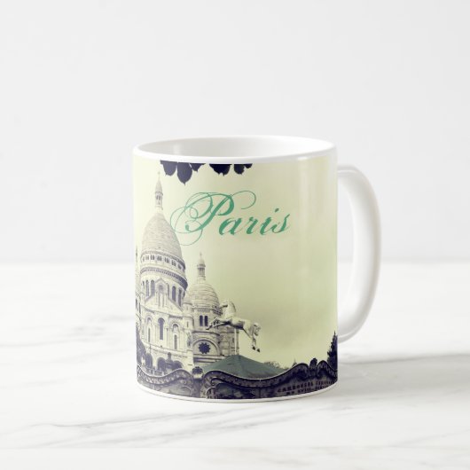 Paris Photography Montmartre Sacré-Coeur pastel コーヒーマグカップ (正面右)