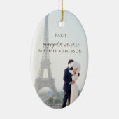 Paris Proposal Engagement Photo keepsake セラミックオーナメント (右)