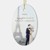 Paris Proposal Engagement Photo keepsake セラミックオーナメント (左)