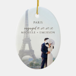 Paris Proposal Engagement Photo keepsake セラミックオーナメント
