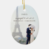 Paris Proposal Engagement Photo keepsake セラミックオーナメント (裏面)