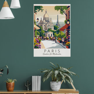 PARIS quartier MONTMARTRE ポスター
