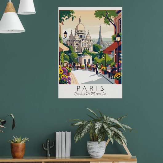 PARIS quartier MONTMARTRE ポスター (リビング1)