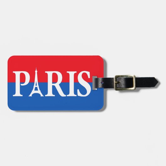 Paris - Red & Blue Luggage Tag ラゲッジタグ (正面横)