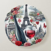 paris red wine ラウンドクッション (裏面)