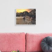 Paris River Wall Art Cityscape Sunset Scene キャンバスプリント (インサイチュ (リビング))