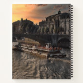 Paris River Wall Art Cityscape Sunset Scene ノートブック (裏面)
