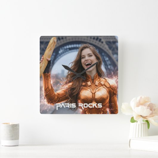 PARIS ROCKS スクエア壁時計 (ホーム)