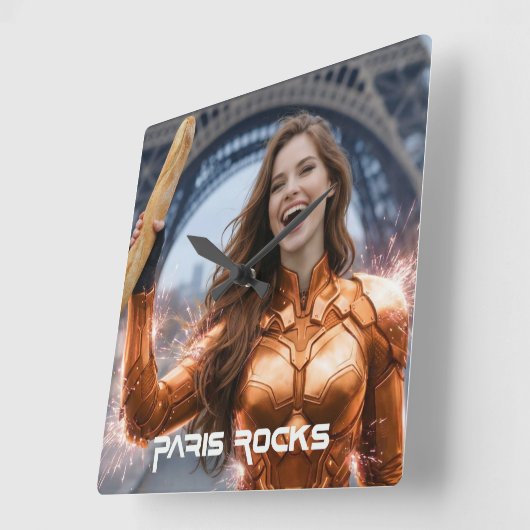 PARIS ROCKS スクエア壁時計 (傾斜)