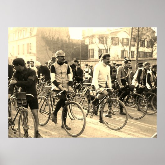 Paris-Roubaix Cycling Race 1907 Color Redux ポスター (正面)