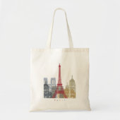 Paris skyline poster トートバッグ (正面)