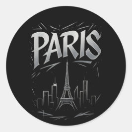 Paris Skyline Sticker ラウンドシール
