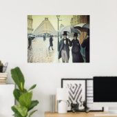 Paris Street, Rainy Day by Caillebotte ポスター (ホームオフィス)