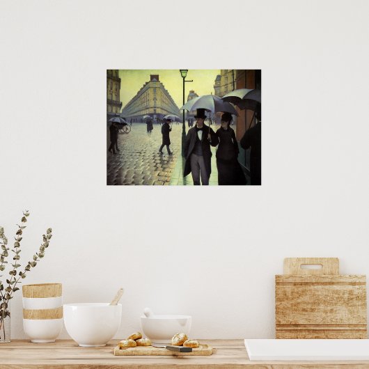 Paris Street Rainy Day by Gustave Caillebotte ポスター (キッチン)