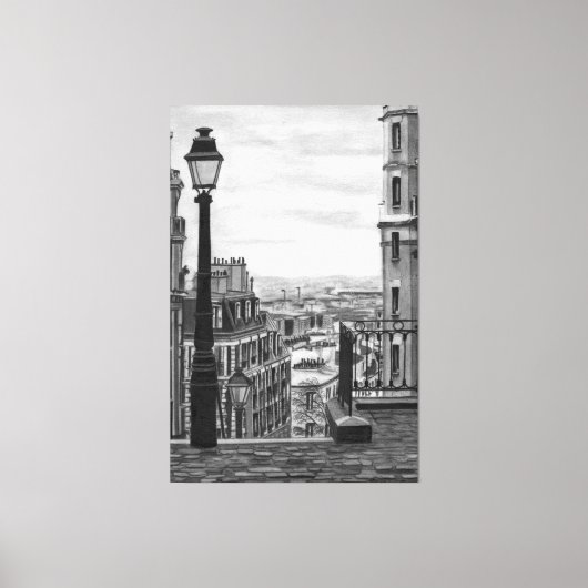 Paris Street Stretched Canvas Print キャンバスプリント (正面)
