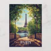 Paris Summer Park Eiffel Tower ポストカード (正面)