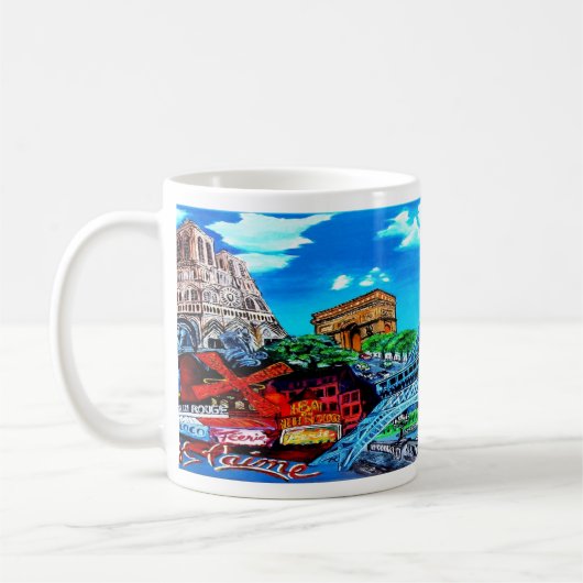 Paris Tasse www.zazzle.de/ad_artgallery コーヒーマグカップ (左)