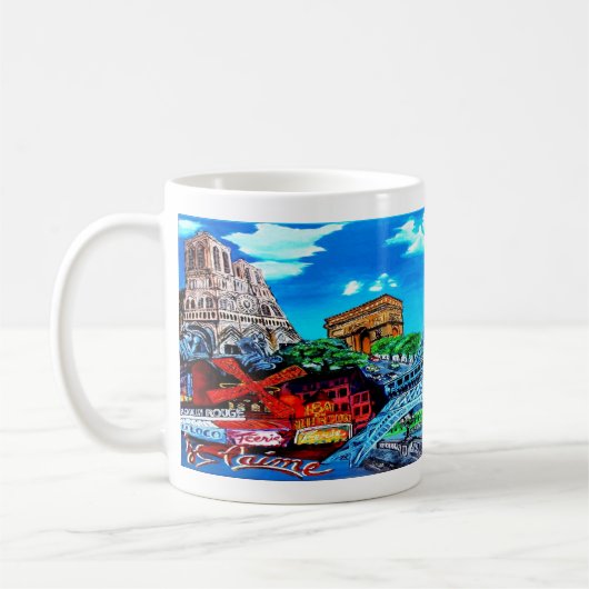 Paris Tasse  www.zazzle.fr/arnodiedrich コーヒーマグカップ (左)