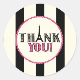Paris Thank Youステッカー ラウンドシール
