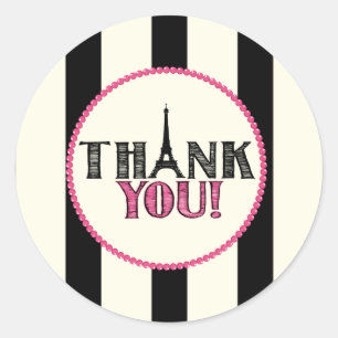 Paris Thank Youステッカー ラウンドシール