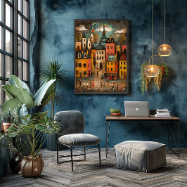 Paris: The City of Light - Whimsical Art ポスター