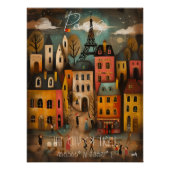 Paris: The City of Light - Whimsical Art ポスター (正面)