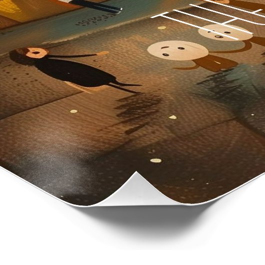 Paris: The City of Light - Whimsical Art ポスター (コーナー)