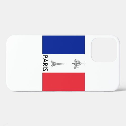 Paris Theme Eiffel Tower French Flag Case-Mate iPhoneケース (裏面 (横))