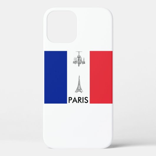 Paris Theme Eiffel Tower French Flag Case-Mate iPhoneケース (裏面)
