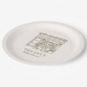 Paris Theme French Patisserie Baby Shower ペーパープレート (アングル)