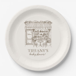 Paris Theme French Patisserie Baby Shower ペーパープレート