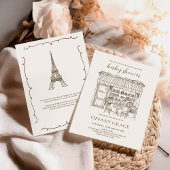 Paris Theme French Patisserie Baby Shower 招待状