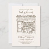 Paris Theme French Patisserie Baby Shower 招待状 (正面)