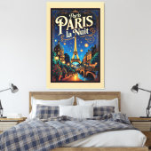 Paris Travel Poster,  キャンバスプリント (インサイチュ (寝室))