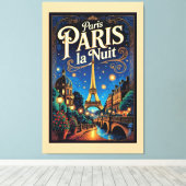 Paris Travel Poster,  キャンバスプリント (インサイチュ (ウッドフロア))