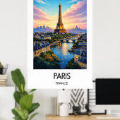 Paris Travel Poster France Wall Art ポスター (ホームオフィス)