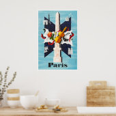 Paris Travel Poster French Print France Art ポスター (キッチン)