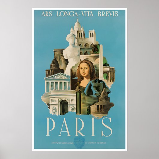 Paris Travel Poster Wall Art France Print Home ポスター (正面)