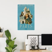 Paris Travel Poster Wall Art France Print Home ポスター (ホームオフィス)