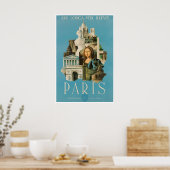 Paris Travel Poster Wall Art France Print Home ポスター (キッチン)