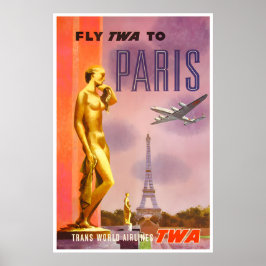 Paris TWA Poster France Travel Art French Print ポスター