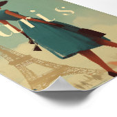 Paris vintage fashion ポスター (角)