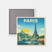 Paris Vintage Travel Poster Magnet マグネット (正面/裏面)