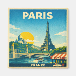 Paris Vintage Travel Poster Magnet マグネット