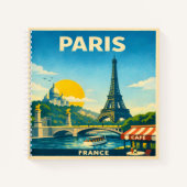 Paris Vintage Travel Poster Notebook ノートブック (正面)