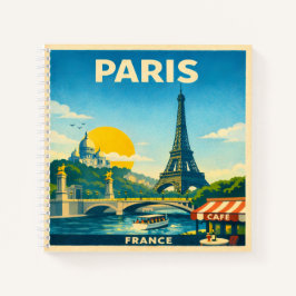 Paris Vintage Travel Poster Notebook ノートブック