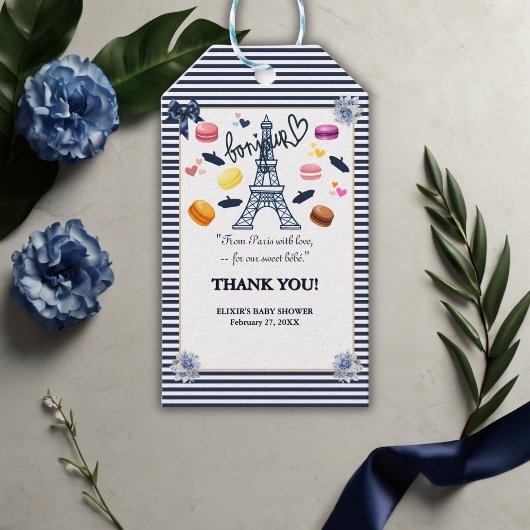 Paris w/ Love for Our Sweet Bebe Baby Shower ギフトタグ